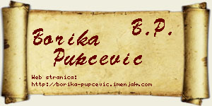 Borika Pupčević vizit kartica